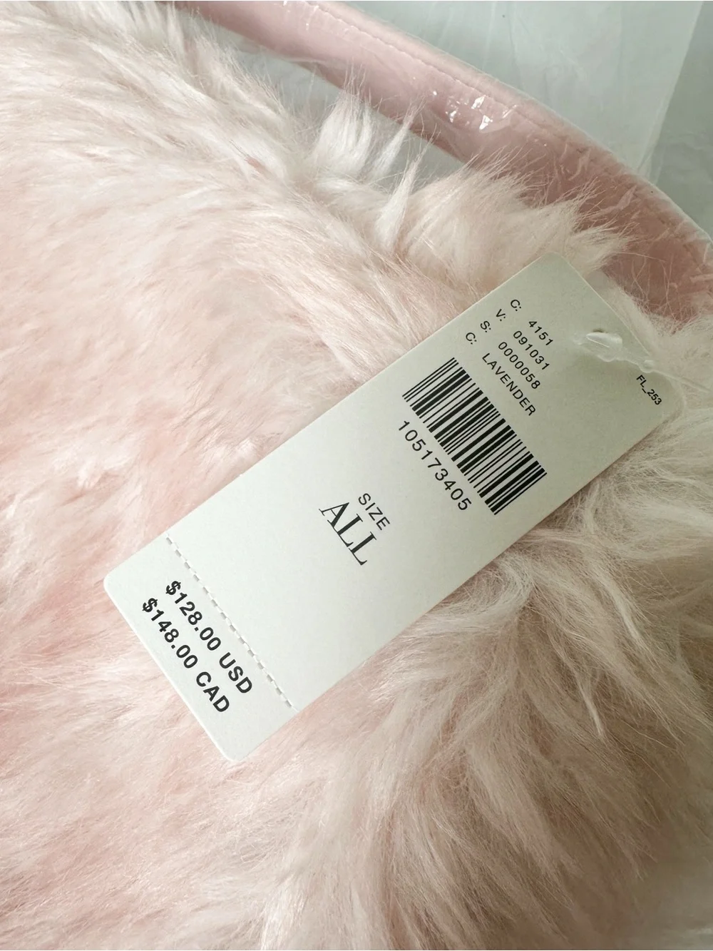 Anthropologie Faux Fur Slouchy Bucket Tote in Pink NWT